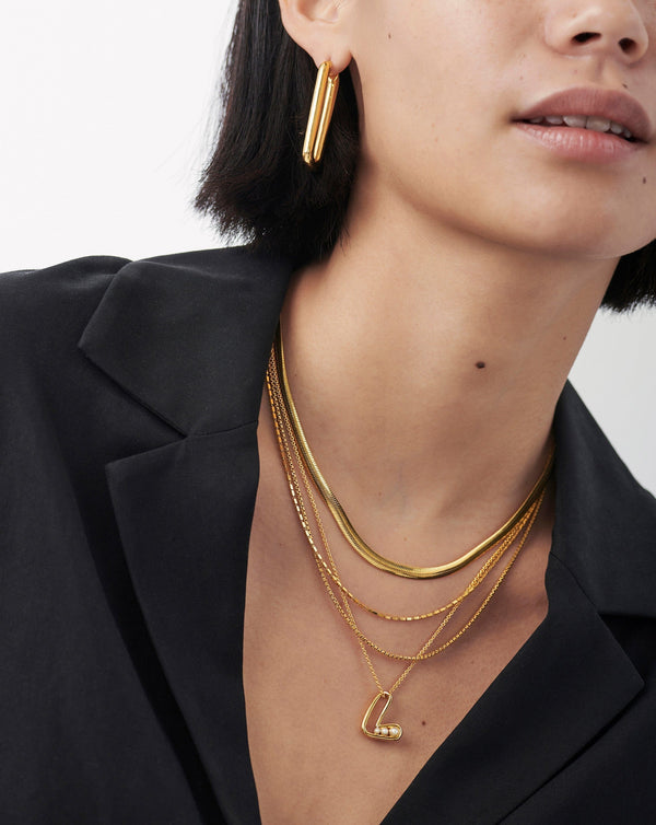 Missoma Chubby Pearl Initial Pendant Necklace - L | 18ct Gold Vermeil