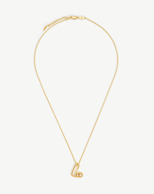 Missoma Chubby Pearl Initial Pendant Necklace - L | 18ct Gold Vermeil