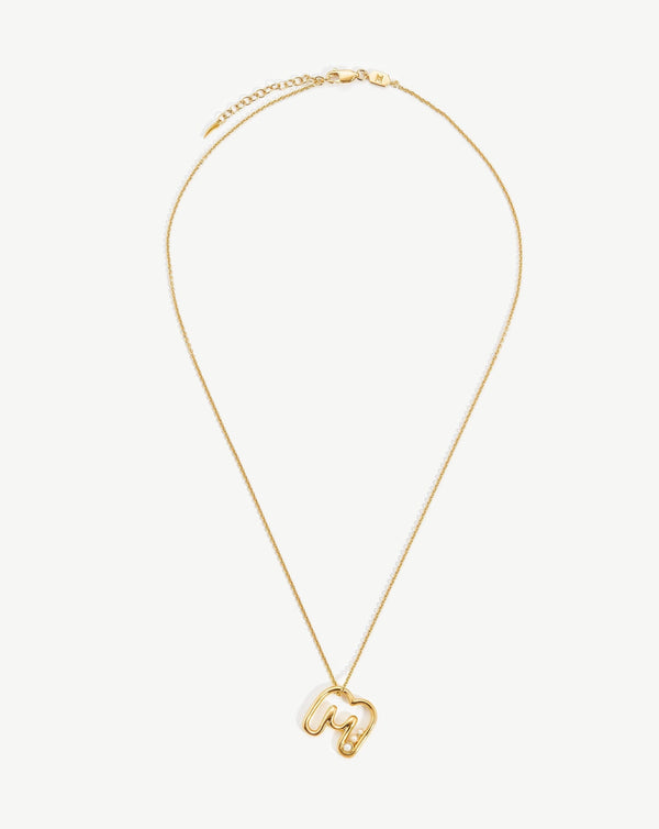 Missoma Chubby Pearl Initial Pendant Necklace - M | 18ct Gold Vermeil