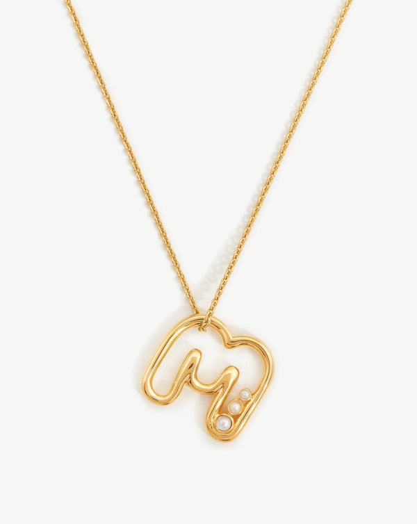 missoma Chubby Pearl Initial Pendant Necklace - M | 18ct Gold Vermeil