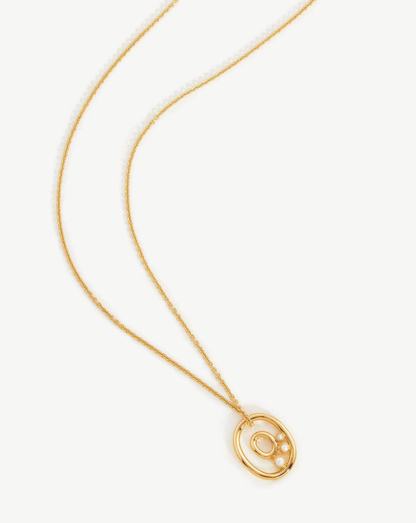 Missoma Chubby Pearl Initial Pendant Necklace - O | 18ct Gold Vermeil