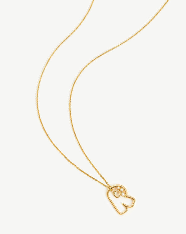 Missoma Chubby Pearl Initial Pendant Necklace - R | 18ct Gold Vermeil