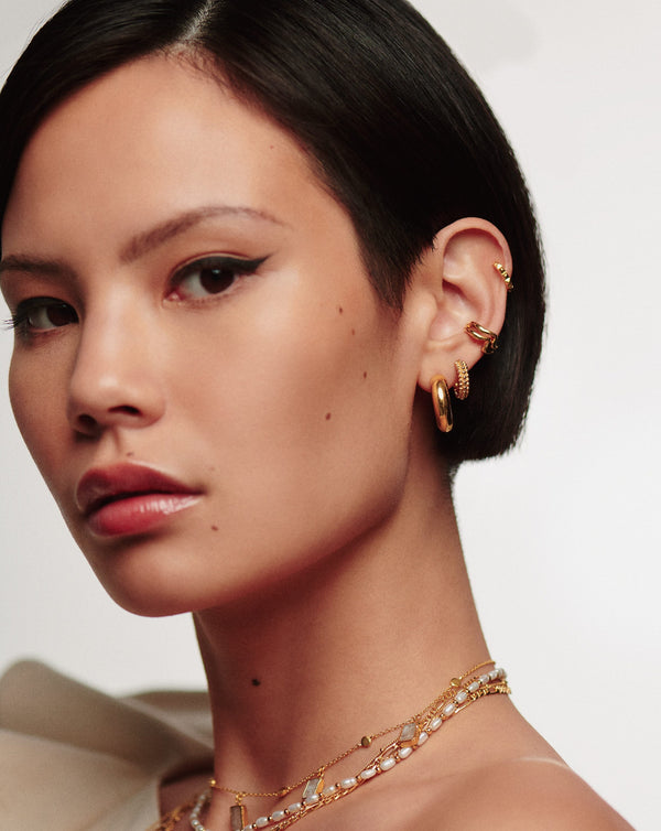 Missoma Chubby Small Hoop Earrings | 18ct Gold Vermeil