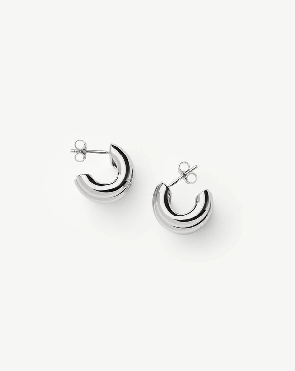 Missoma Chubby Triple Small Hoop Earrings | Silver Plated