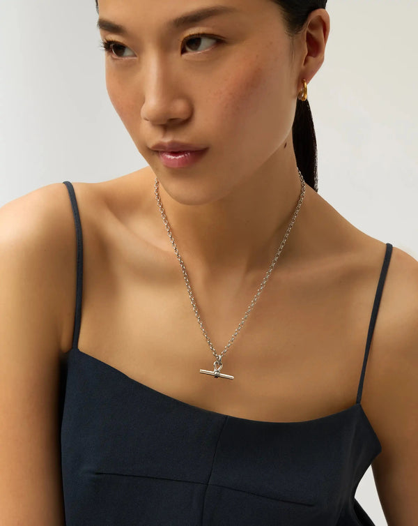 Missoma Chunky T-Bar Chain Necklace | Silver Plated Necklaces