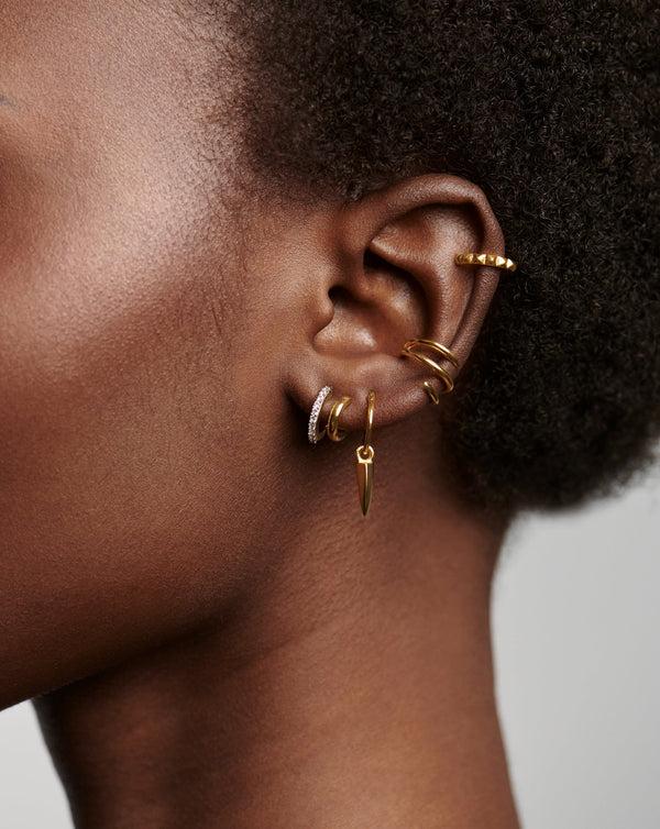 Missoma Classic Double Huggies | 18ct Gold Vermeil/Cubic Zirconia