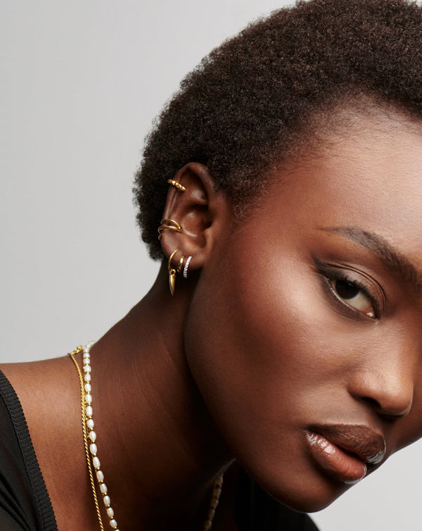 Missoma Classic Double Huggies | 18ct Gold Vermeil/Cubic Zirconia