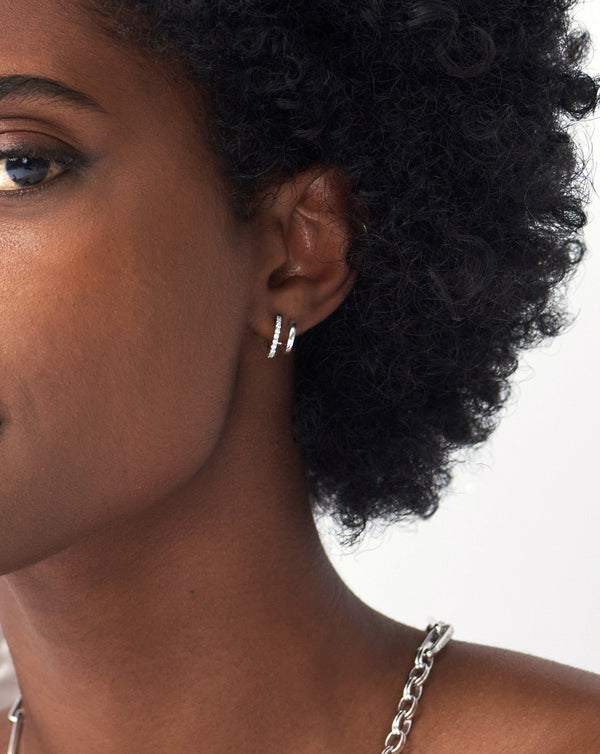 Missoma Classic Double Huggies | Sterling Silver/Cubic Zirconia