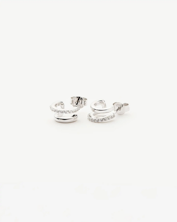 Missoma Classic Double Huggies | Sterling Silver/Cubic Zirconia