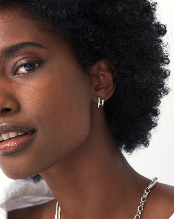 Missoma Classic Double Huggies | Sterling Silver/Cubic Zirconia