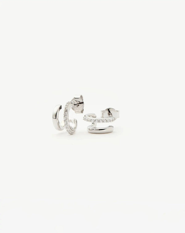 missoma Classic Double Huggies | Sterling Silver/Cubic Zirconia