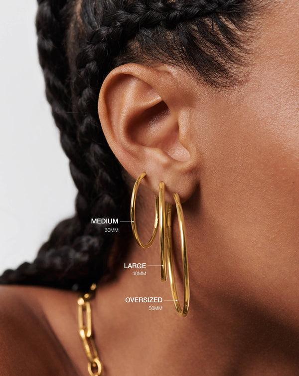 Missoma Classic Large Hoop Earrings | 18ct Gold Vermeil