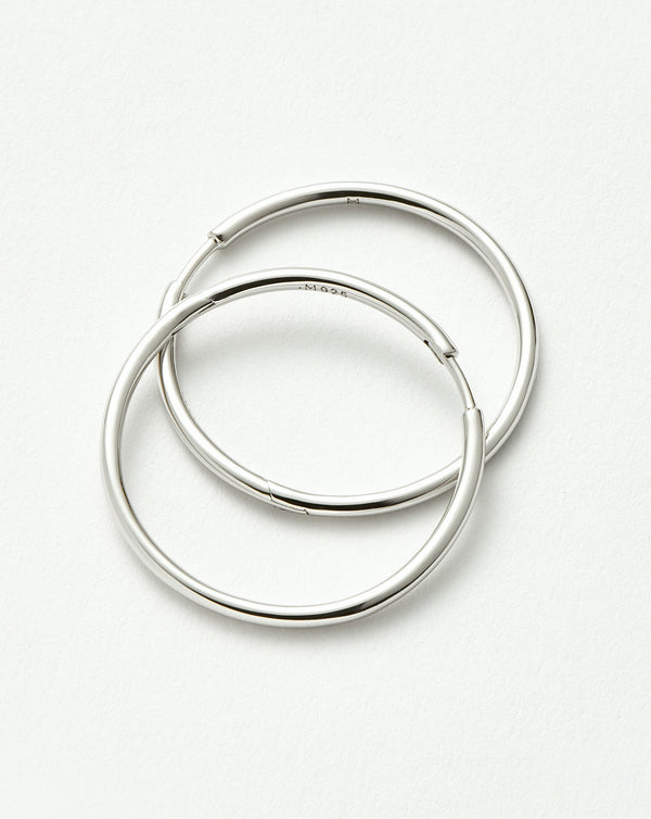Missoma Classic Medium Hoop Earrings | Rhodium Plated On Recycled Sterling Silver
