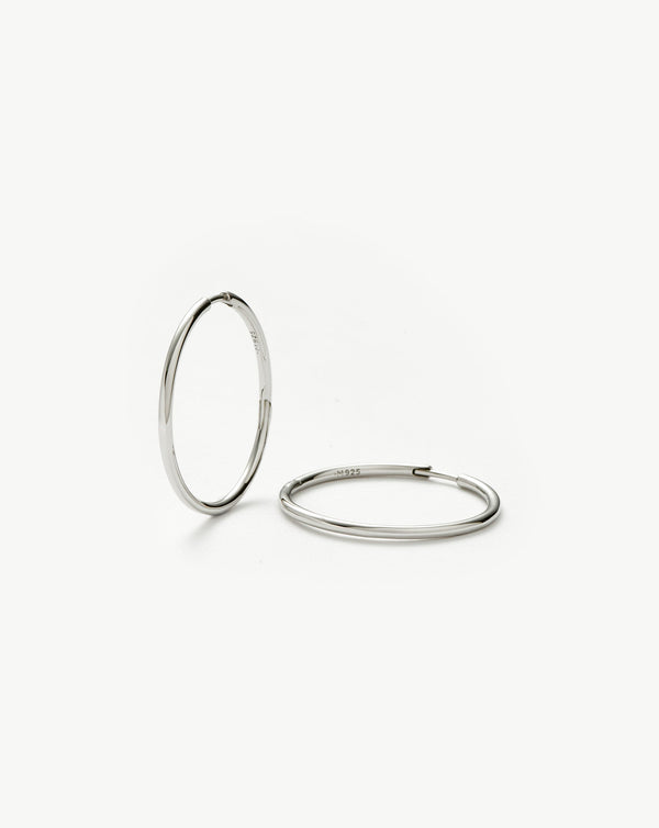 missoma Classic Medium Hoop Earrings | Rhodium Plated on Recycled Sterling Silver