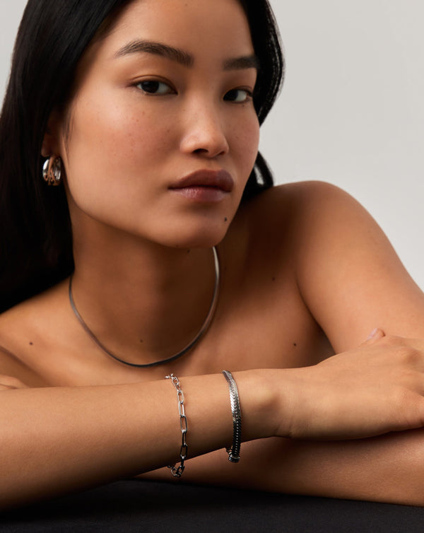 Missoma Classic Mini Paperclip Chain Bracelet | Silver Plated