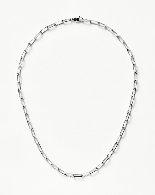 missoma Classic Mini Short Paperclip Chain Necklace | Silver Plated