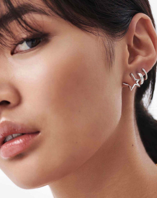 Missoma Classic Pave Huggies | Sterling Silver/Cubic Zirconia