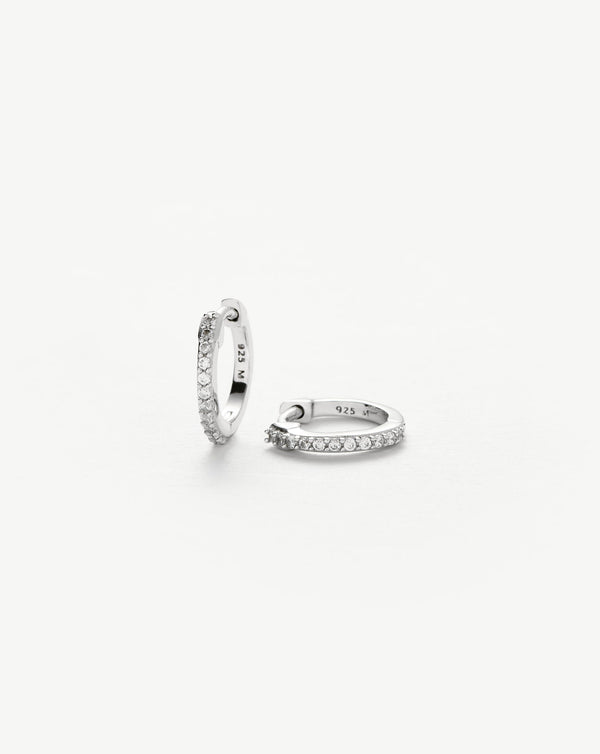 missoma Classic Pave Huggies | Sterling Silver/Cubic Zirconia