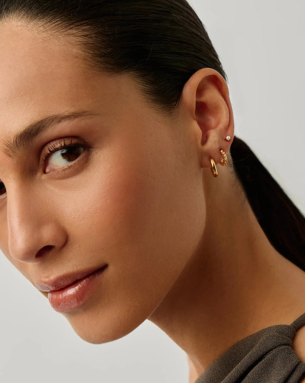 Missoma Classic Pearl Stud Earrings | 18ct Gold Vermeil/Pearl