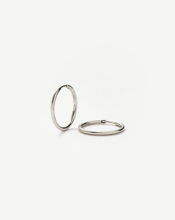 missoma Classic Small Hoop Earrings | Rhodium Plated on Recycled Sterling Silver