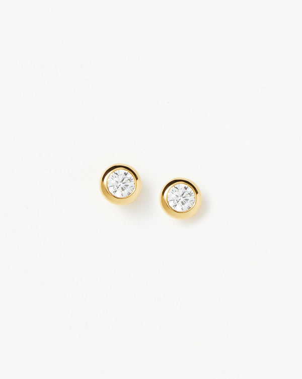 Missoma Classic Stone Stud Earrings | 18ct Gold Vermeil/Cubic Zirconia