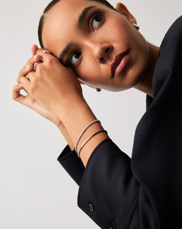 Missoma Classic Tennis & Snake Chain Bracelet Set | Sterling Silver