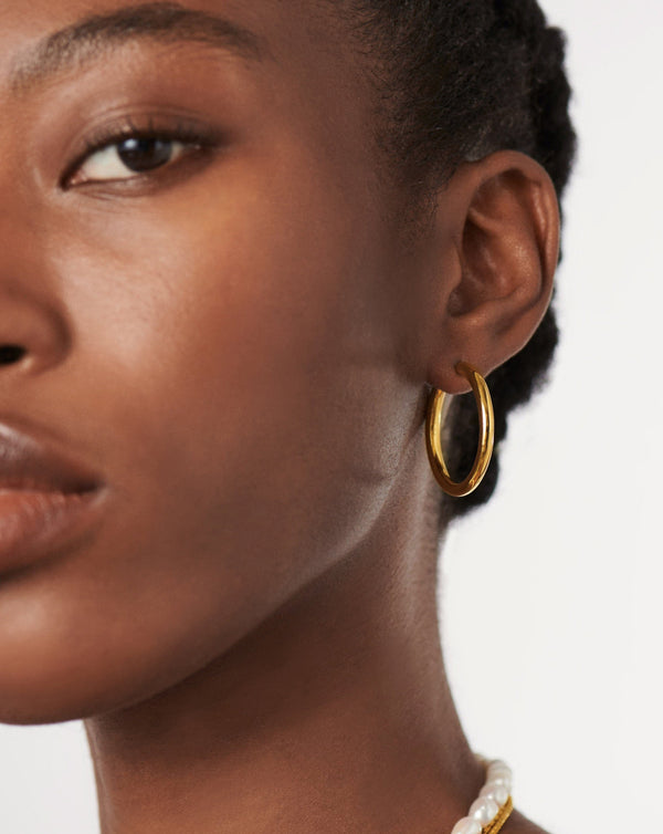 Missoma Classic Tunnel Medium Hoop Earrings | 18ct Gold Plated