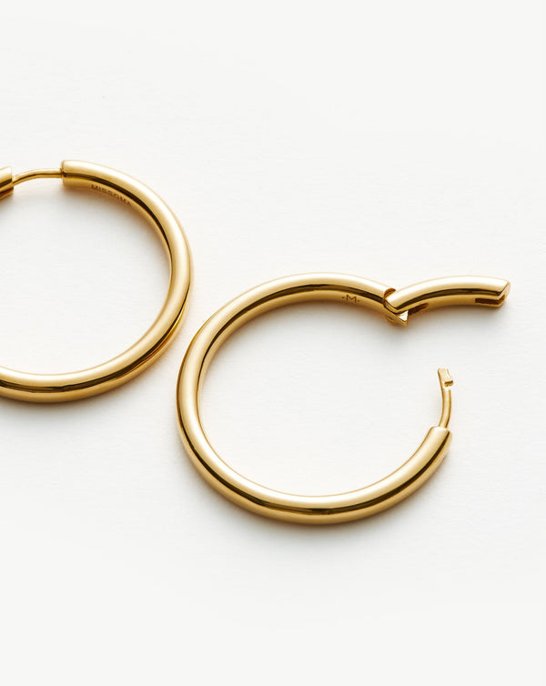 Missoma Classic Tunnel Medium Hoop Earrings | 18ct Gold Plated