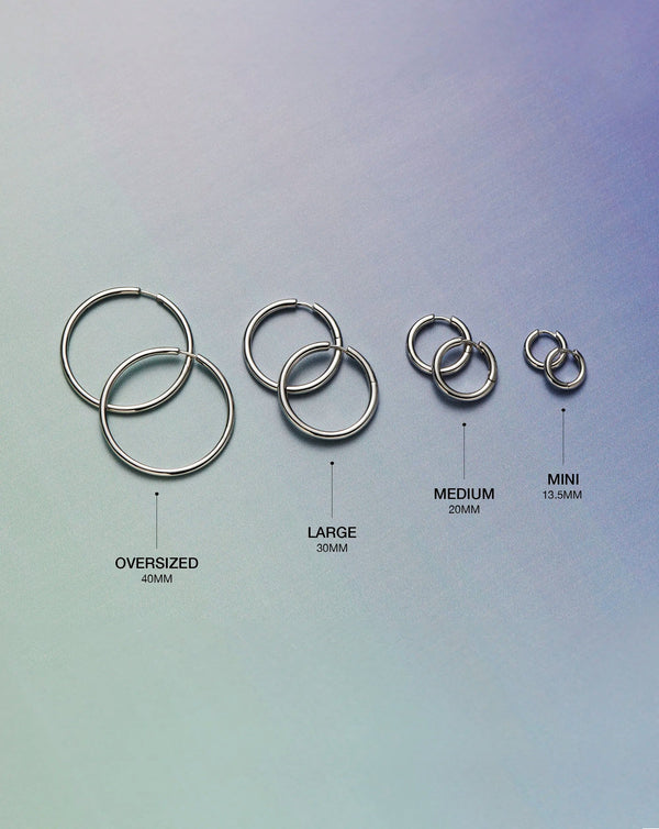 Missoma Classic Tunnel Medium Hoop Earrings | Silver Plated