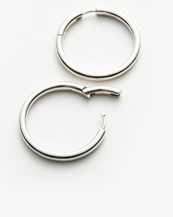 Missoma Classic Tunnel Medium Hoop Earrings | Silver Plated