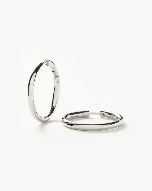 missoma Classic Tunnel Medium Hoop Earrings | Silver Plated