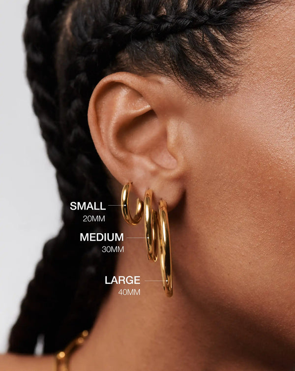 Missoma Classic Tunnel Small Hoop Earrings | 18ct Gold Plated