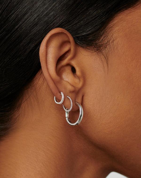 Missoma Classic Tunnel Small Hoop Earrings | Silver Plated
