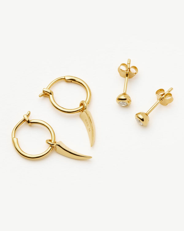 Missoma Claw Hoop & Stud Earring Set | 18ct Gold Vermeil