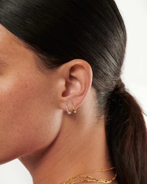 Missoma Claw Pave Huggies Earring Set | Gold/Cubic Zirconia