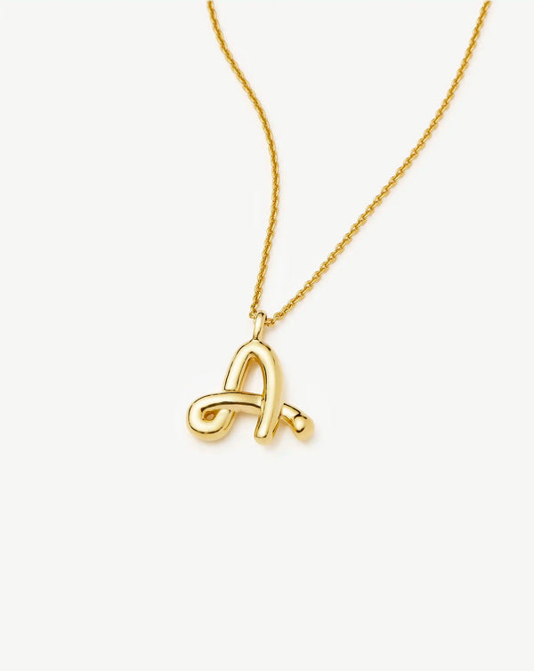 Missoma Curly Molten Initial Pendant Necklace - A | Gold