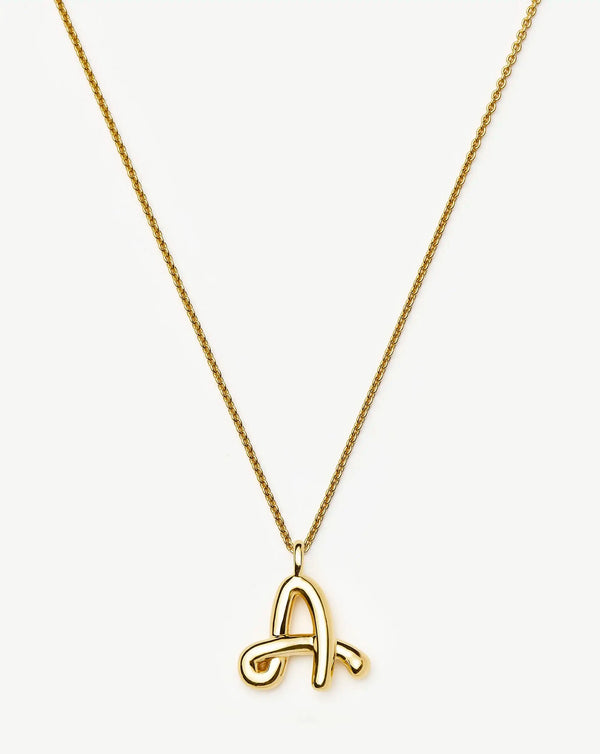 missoma Curly Molten Initial Pendant Necklace - A | Gold