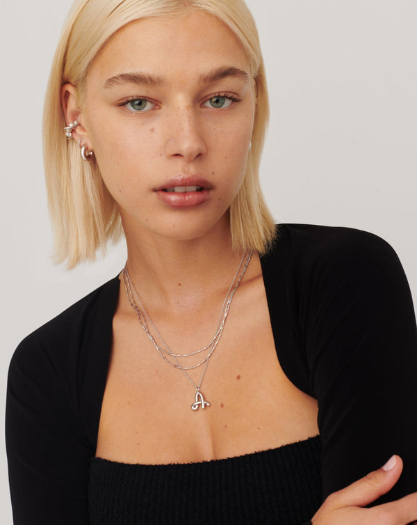 Missoma Curly Molten Initial Pendant Necklace - A | Sterling Silver
