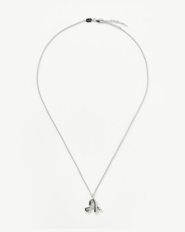 Missoma Curly Molten Initial Pendant Necklace - A | Sterling Silver