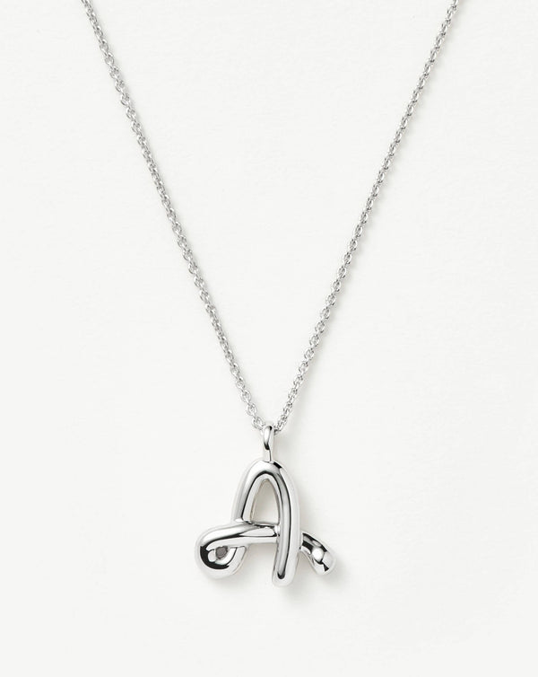 missoma Curly Molten Initial Pendant Necklace - A | Sterling Silver