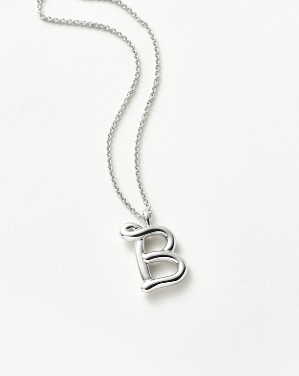 Missoma Curly Molten Initial Pendant Necklace - B | Sterling Silver