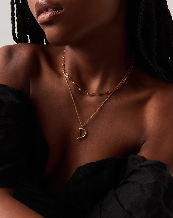 Missoma Curly Molten Initial Pendant Necklace - D | Gold