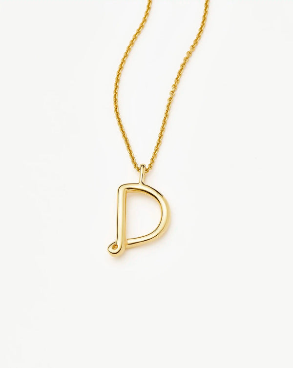 Missoma Curly Molten Initial Pendant Necklace - D | Gold
