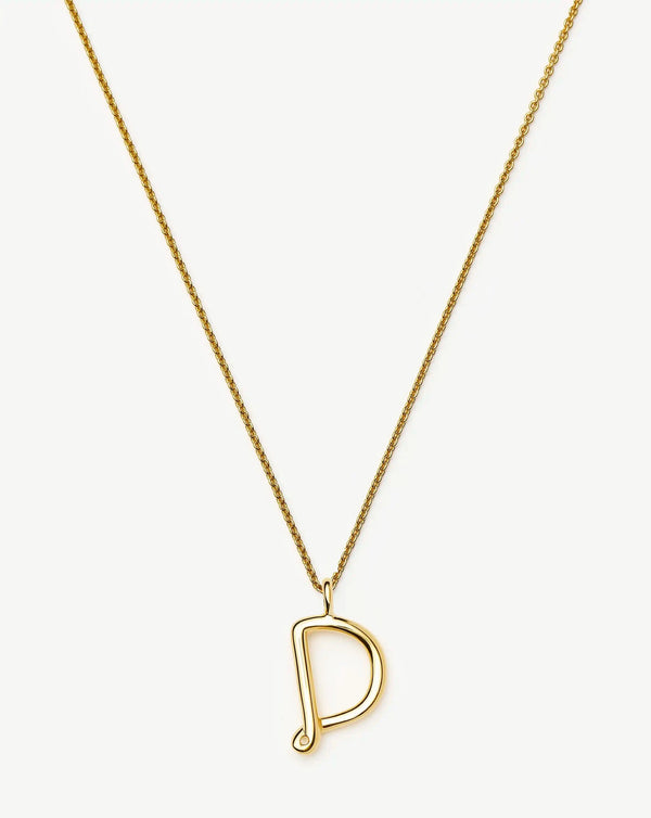 missoma Curly Molten Initial Pendant Necklace - D | Gold