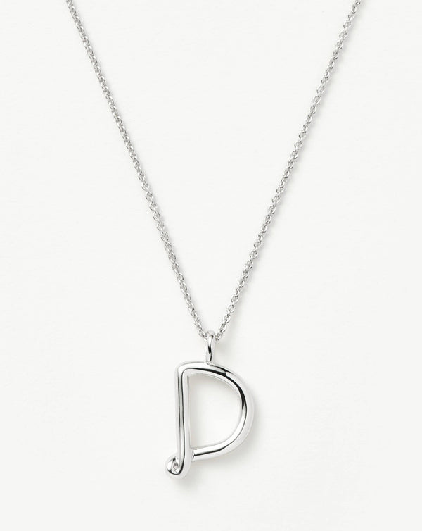 missoma Curly Molten Initial Pendant Necklace - D | Sterling Silver
