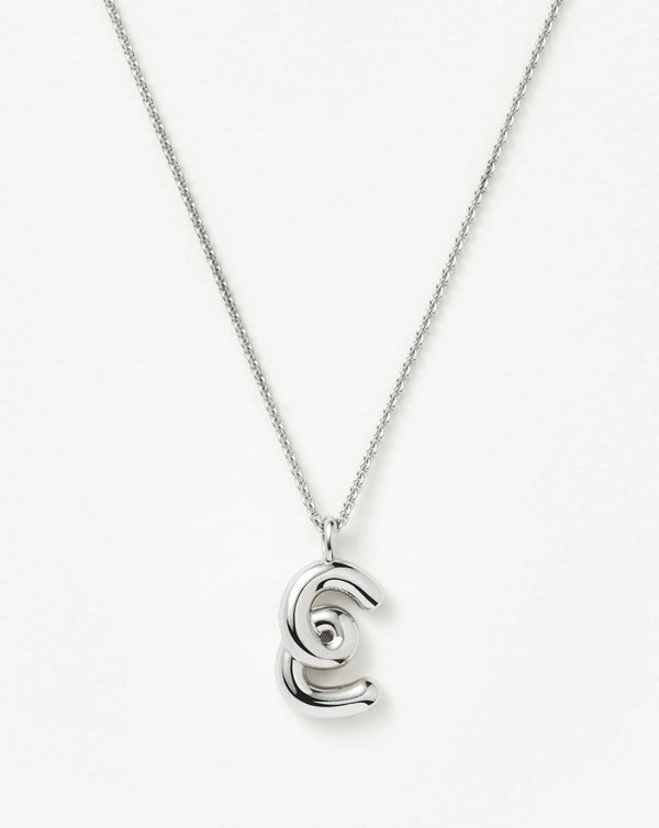 missoma Curly Molten Initial Pendant Necklace - E | Sterling Silver