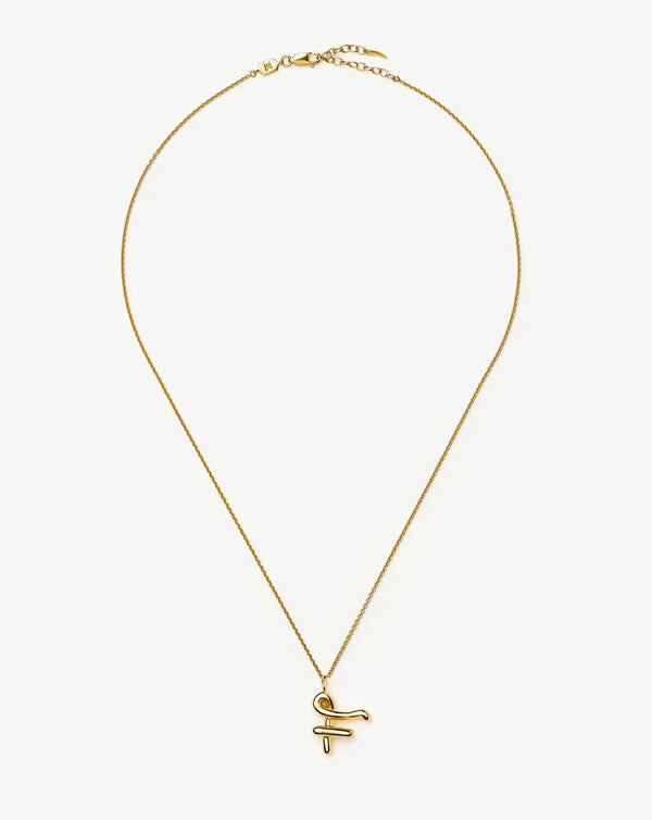 Missoma Curly Molten Initial Pendant Necklace - F | Gold