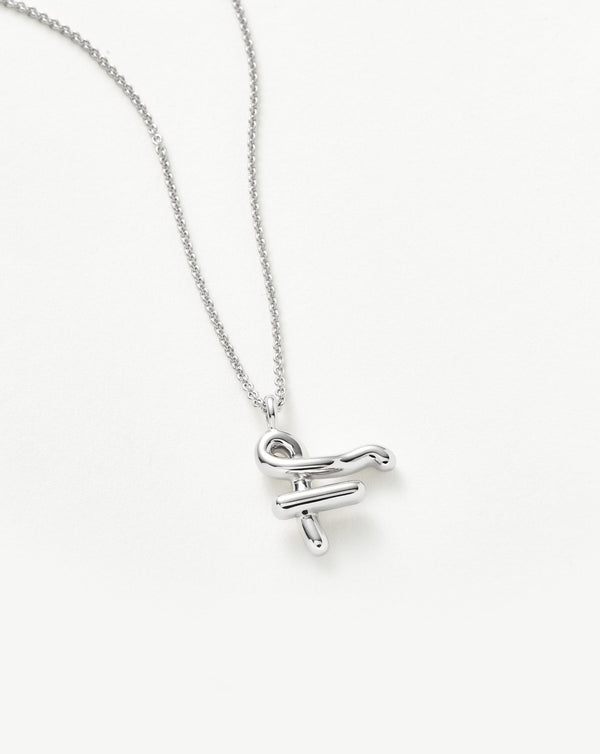 Missoma Curly Molten Initial Pendant Necklace - F | Sterling Silver