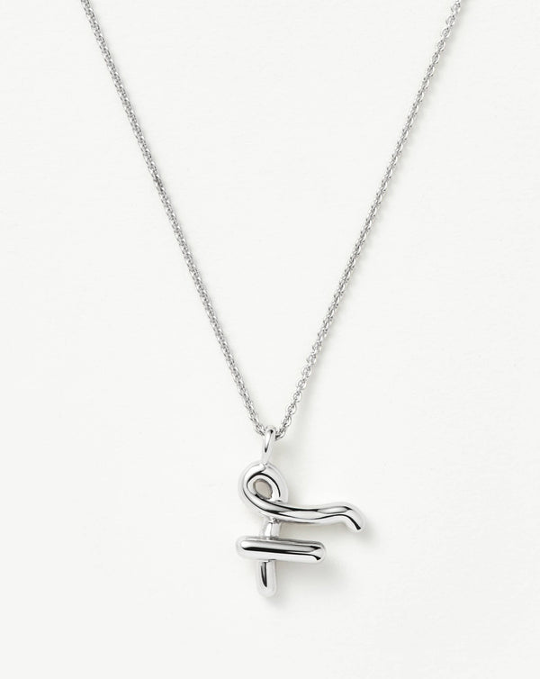 missoma Curly Molten Initial Pendant Necklace - F | Sterling Silver