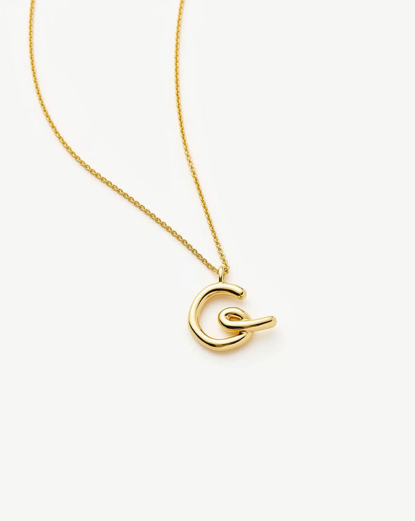 Missoma Curly Molten Initial Pendant Necklace - G | Gold